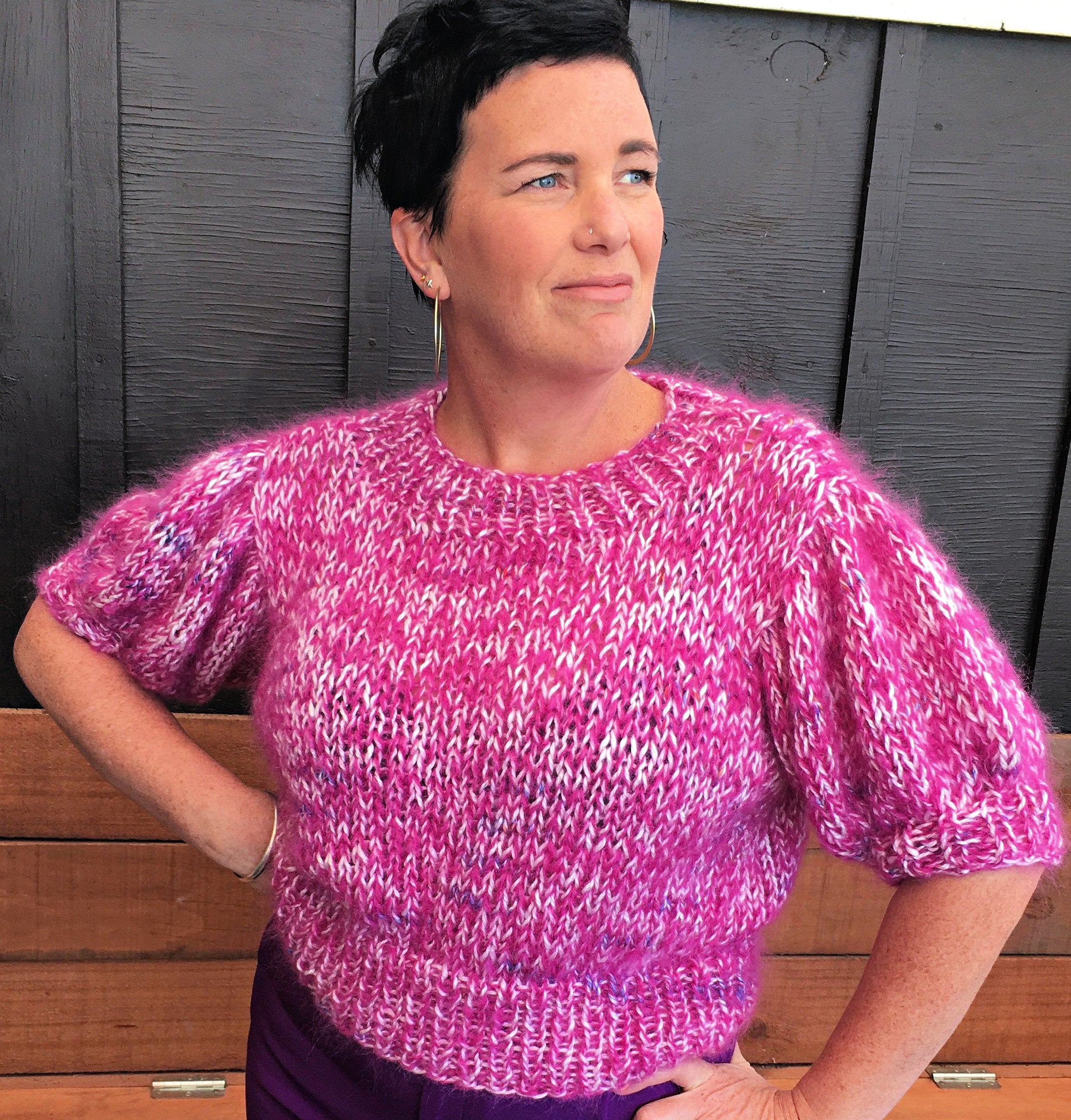 Mohair blend Puff Sleeve Top – Gitta Designs